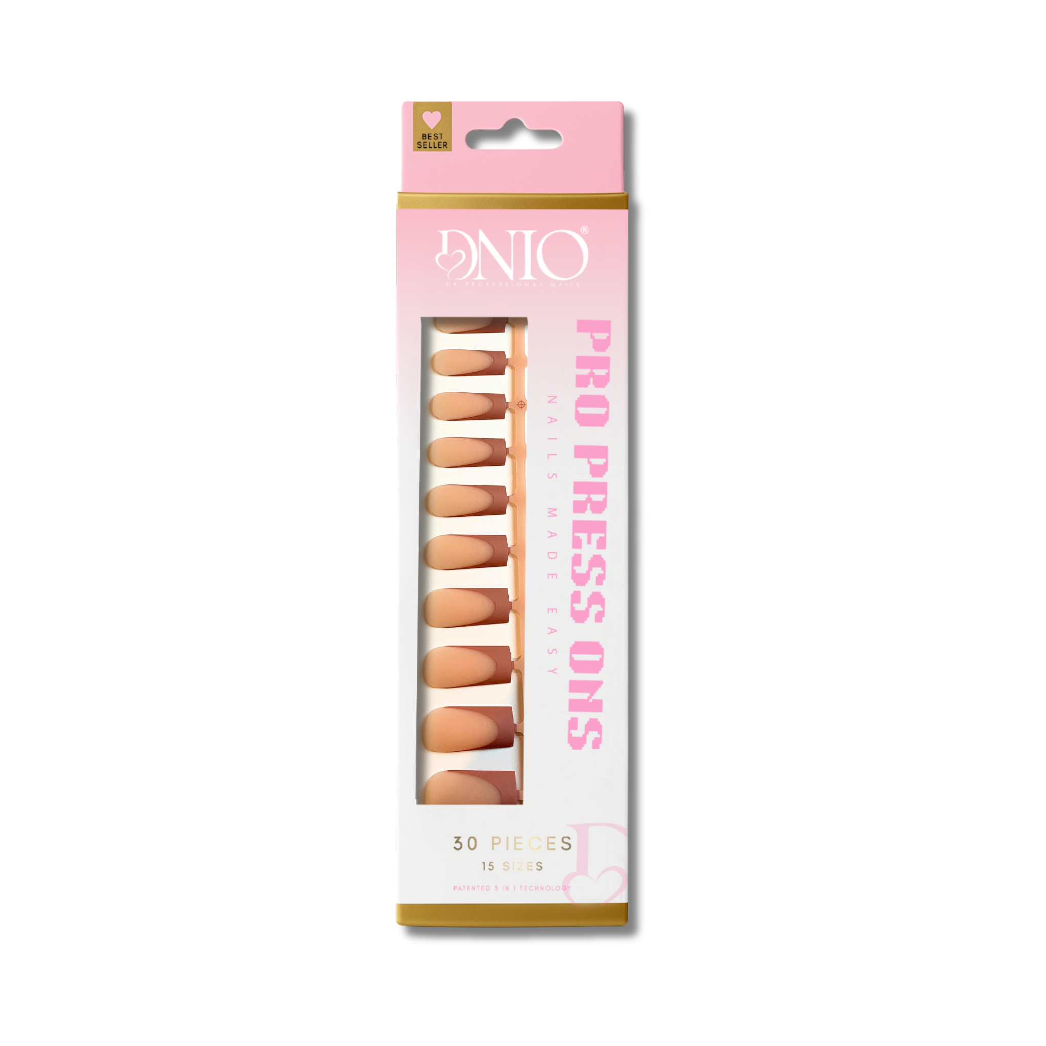 DNIO PRO PRESS ON NAILS - CARAMEL DRIZZLE